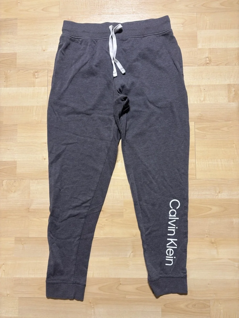 Calvin Klein Dark Gray Track Joggers with White Logo - Picture 3 of 8